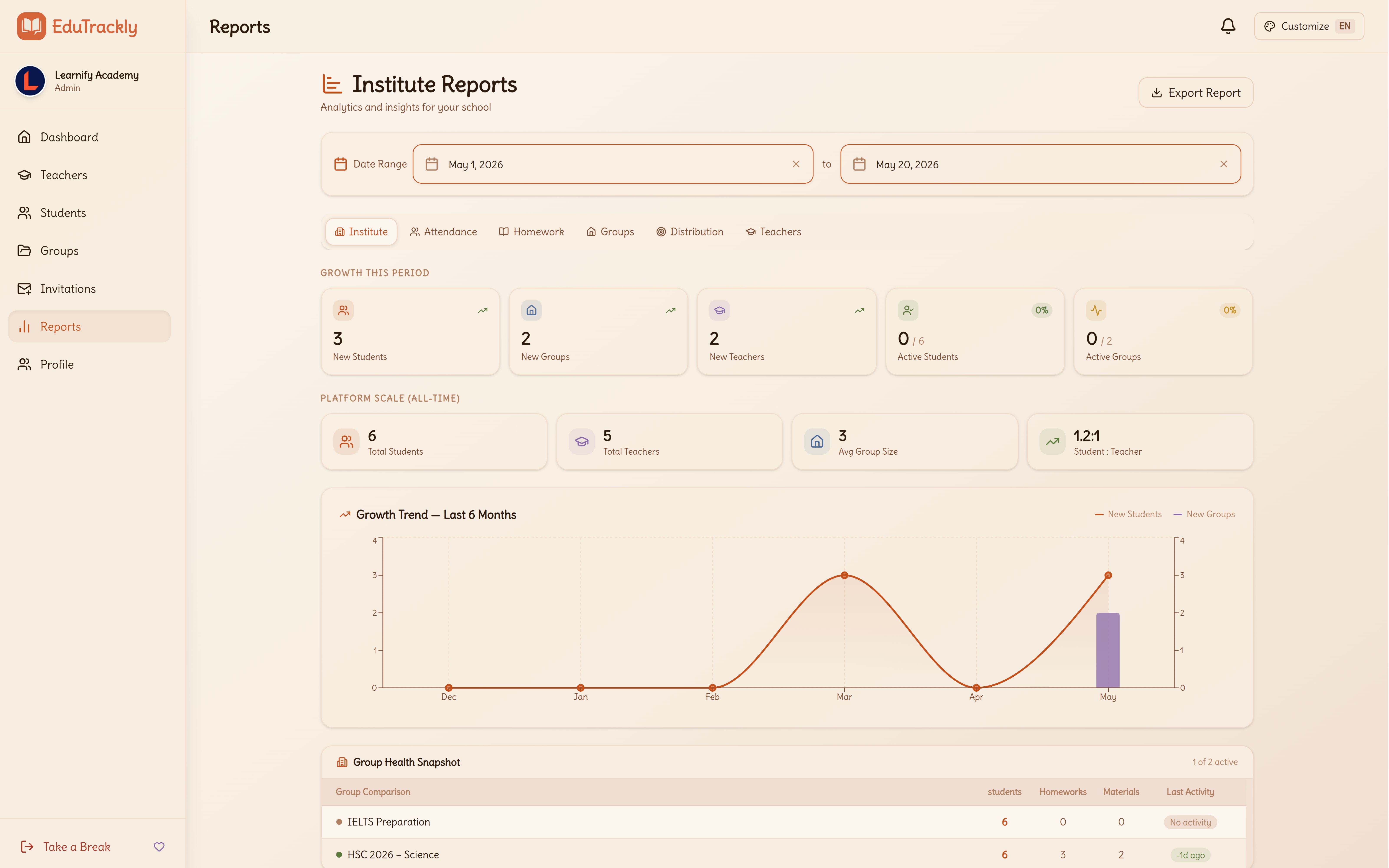 Reports feature